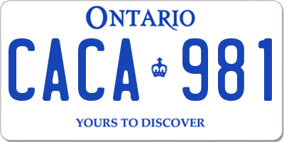 ON license plate CACA981