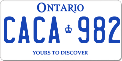 ON license plate CACA982