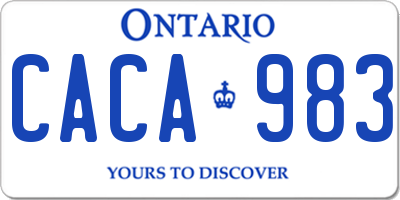 ON license plate CACA983