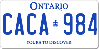 ON license plate CACA984