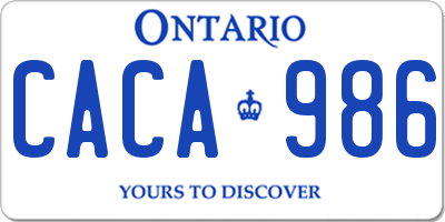 ON license plate CACA986