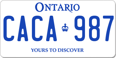 ON license plate CACA987