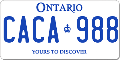 ON license plate CACA988