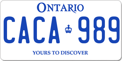 ON license plate CACA989