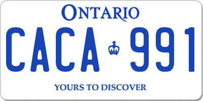 ON license plate CACA991