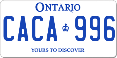 ON license plate CACA996