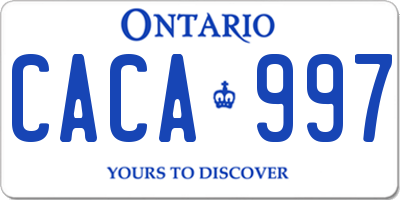 ON license plate CACA997