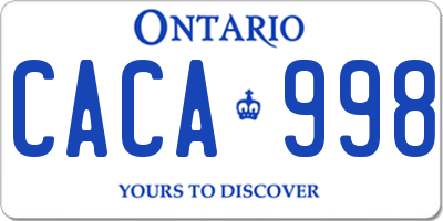 ON license plate CACA998