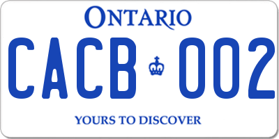 ON license plate CACB002