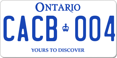 ON license plate CACB004