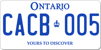 ON license plate CACB005