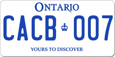 ON license plate CACB007