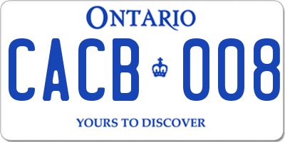 ON license plate CACB008