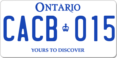 ON license plate CACB015