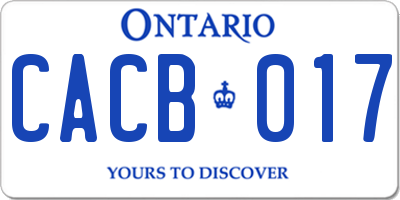 ON license plate CACB017