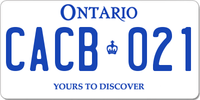 ON license plate CACB021