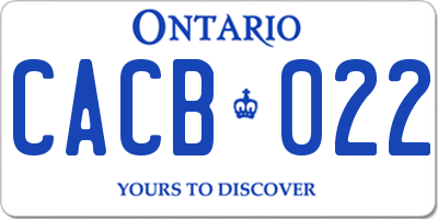 ON license plate CACB022