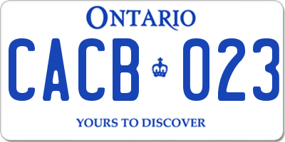 ON license plate CACB023