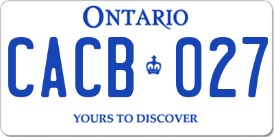 ON license plate CACB027