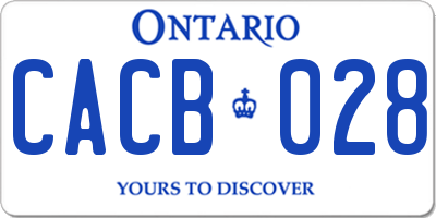 ON license plate CACB028