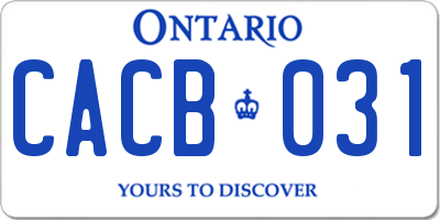 ON license plate CACB031