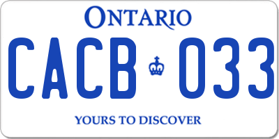 ON license plate CACB033