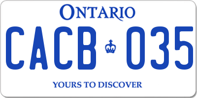 ON license plate CACB035