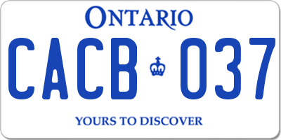 ON license plate CACB037