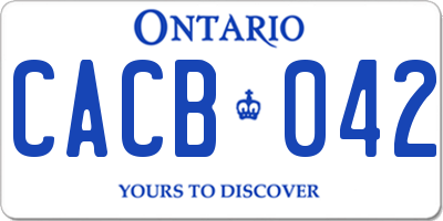 ON license plate CACB042