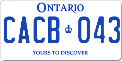 ON license plate CACB043