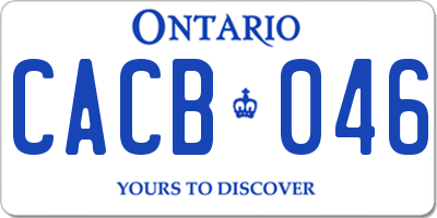 ON license plate CACB046