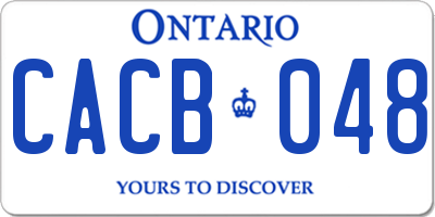 ON license plate CACB048