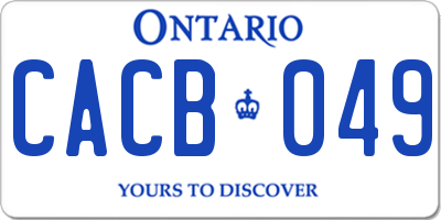 ON license plate CACB049