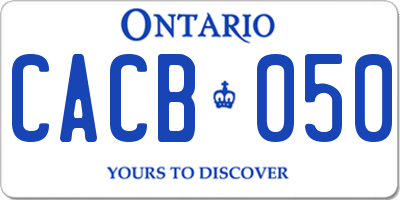 ON license plate CACB050