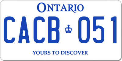 ON license plate CACB051