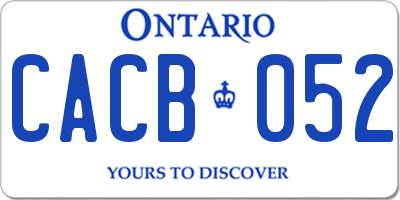 ON license plate CACB052