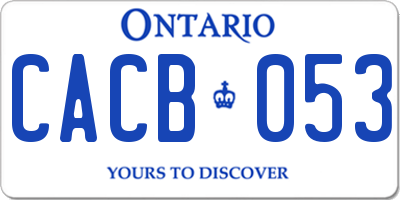 ON license plate CACB053