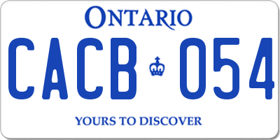 ON license plate CACB054