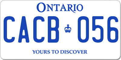 ON license plate CACB056