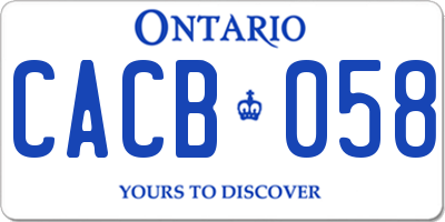 ON license plate CACB058