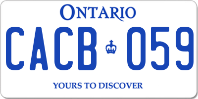 ON license plate CACB059