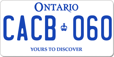 ON license plate CACB060