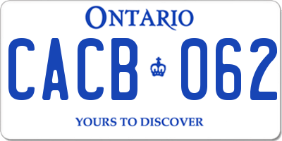 ON license plate CACB062