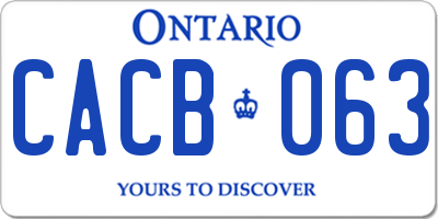 ON license plate CACB063