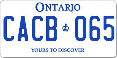 ON license plate CACB065