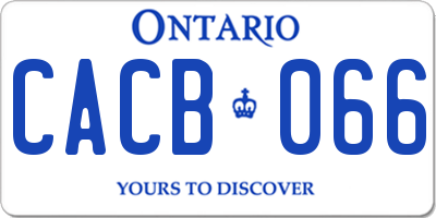 ON license plate CACB066