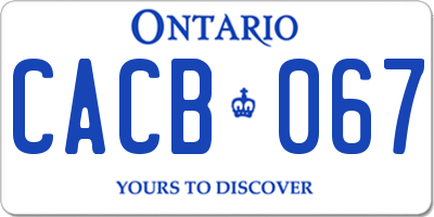 ON license plate CACB067