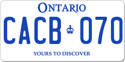 ON license plate CACB070