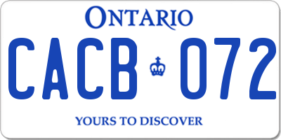 ON license plate CACB072