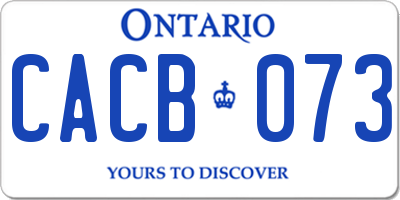 ON license plate CACB073